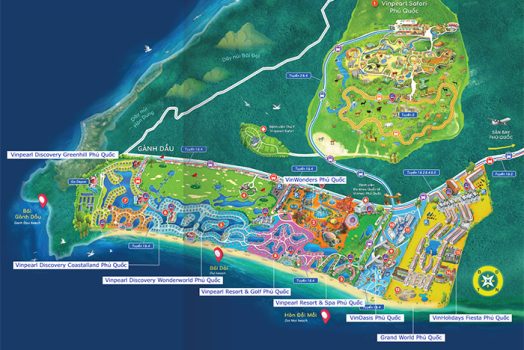 Khám phá bản đồ Vinpearl Phú Quốc “trợ thủ” đắc lực cho bạn vi vu